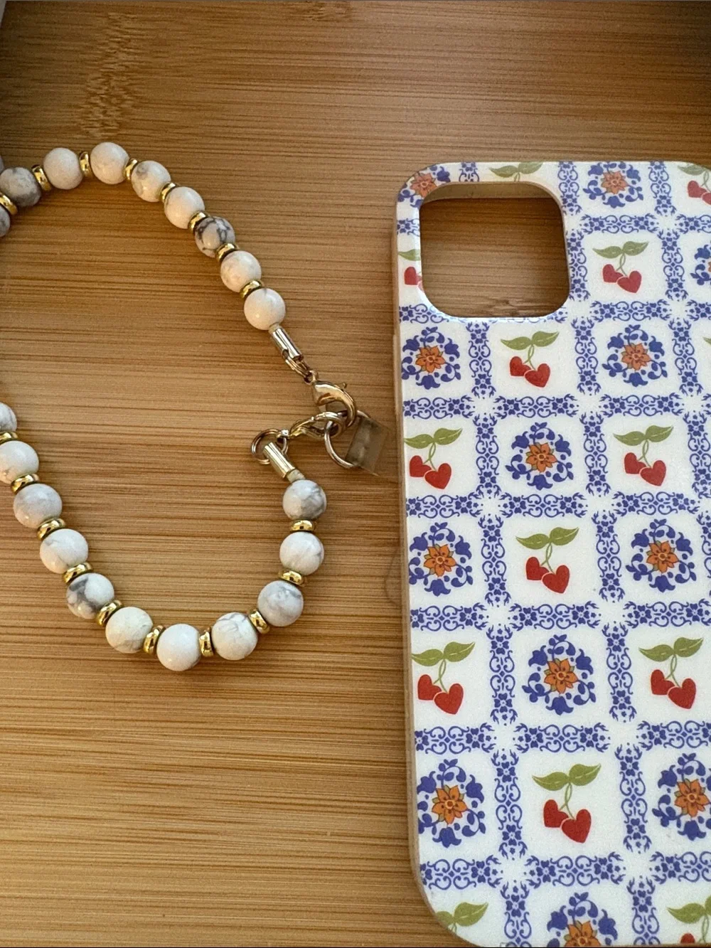Beaded Wristlet Phone Charm and Case